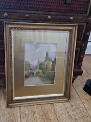 Buy Antique Framed Painting Print Wall Art 12  X 15  Metal Wood Glass  Frame • 5£