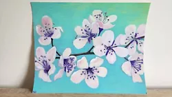 Buy Cherry Blossom Acrylic Painting FLOWERS Floral Painting Original Flower Artwork • 14.99£