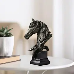 Buy Horse Head Bust Statue Art Crafts Sculpture For Wine Cabinet Desk Bookshelf • 34.88£