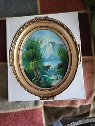 Buy Vintage Painting Mountain & The Sea Scene Signed And In Original Packing  • 20£