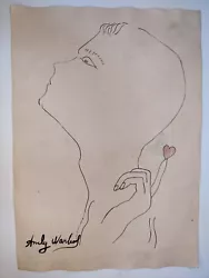 Buy Andy Warhol Painting Drawing On Old Paper Signed Stamped 4 • 83£