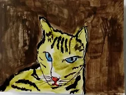 Buy ACEO Original ACRYLIC Painting Tiger Cat Miniature Art Hand Painted • 4.95£