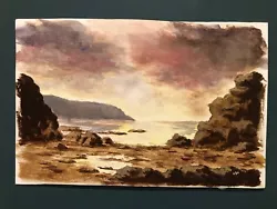 Buy Vintage Unframed   Evening Seascape  Watercolour Painting Signed J P • 4.99£