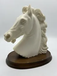 Buy Vintage Alabaster Signed A. Giannelli Horse Head Bust Sculpture On Original Base • 165.88£