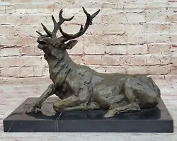 Buy Handmade Milo Sculpture: Bronze Elk Stag Caribou, Wildlife Trophy Sale NR • 295.89£