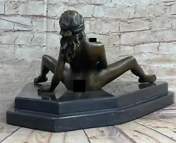 Buy Bronze Sculpture Woman Lady Erotic Naked Nude Gift Figurine Figure Home Art NR • 236.27£
