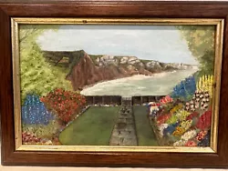 Buy Original Handpainted Oil Painting On Board Ocean Sea View From Garden - • 26.95£