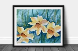 Buy Daffodils Flower | Original Painted | Watercolour Painting | Botanical | Signed • 16£