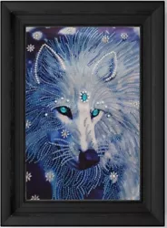 Buy Beautiful Unique Diamond Painting Art Of A Special Sparkly Wolf Handmade Picture • 4.99£