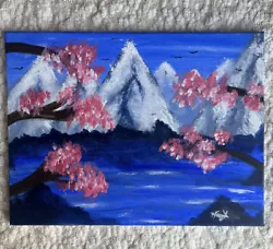 Buy Original Hand Painted On Canvas,  Beautiful Mountain Cherry Blossom Acrylic • 850£