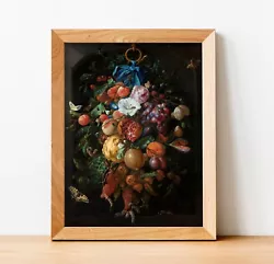 Buy Fruits And Flowers Vintage Botanical Poster Print - Famous Paintings | 042 • 2.49£