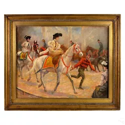 Buy French Horse Race Oil Painting Louis-Auguste-Paul Magne De La Croix (1875-1942) • 2,834.98£