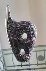 Buy Modern Unique Dichroic Cased Studio Art Glass Sculpture Wavey Deep Purples  • 31.42£