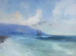 Buy Seashore, Seascape Oil Painting, Original, Handmade Artwork, Museum Quality • 35,437.26£