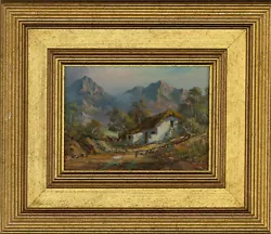 Buy Contemporary Oil - Mountains And White Cottage • 63£
