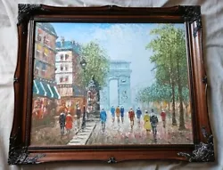Buy Caroline Burnett Style Oil On Canvas Impressionist Parisian St. Scene Painting • 19.99£