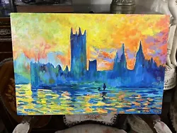 Buy CLAUDE MONET Oil On Canvas Painting Hand Signed And Carved With Labels • 235.46£