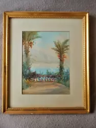 Buy Original Painting Watercolour Mediterranean Costal Scene Signed Framed Glazed • 115£