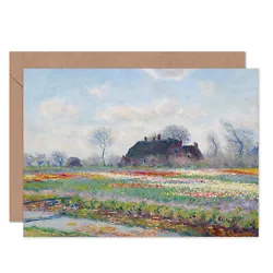 Buy Claude Monet Tulip Fields At Sassenheim Painting Fine Art Blank Greeting Card • 3.79£