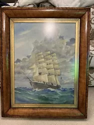 Buy Antique Original  Water Colour Painting Stormy Sea Scene • 69£