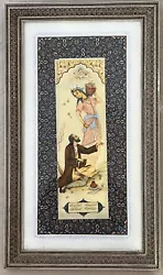 Buy Rare Old Persian Miniature Painting On Bone 65 X 38cm Antique Frame Iran. • 499£