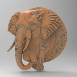 Buy STL File For CNC Router 3D Printer Elephant Wall Plaque Sculpture Lucky Elephant • 2.32£