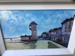 Buy Small Oil Painting Aldeburgh Front And Beach Suffolk Scene • 95£