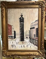 Buy OLD MASTER Manner Of L  S Lowry   THE BRIDGE   Oil Painting 20th Century GGF • 4,950£