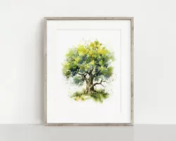 Buy Oak Tree Print - A4 Unframed - Watercolour Painting Wall Art #605 • 7£