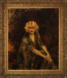 Buy Louis Icart Own Portrait  Fanny Icart Orig Oil On Canvas Hung In Icarts Entrance • 35,437.26£
