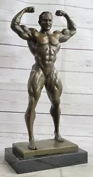 Buy Strong Iron Man Bodybuilder Athlete Male Muscular Figure Bronze Sculpture Statue • 428.35£