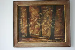 Buy Frederick Brock Vintage Oil On Canvas Forest Wood Trees Painting, 57 X 47cm • 50£
