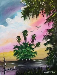 Buy Florida Highwaymen Style -  Original Painting -    Diamond Marsh  Point  • 111.63£