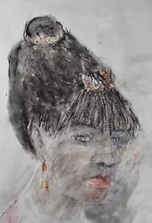 Buy Original Watercolour On Paper, 'Woman With Black Hair', Leslie Duxbury ARCA • 37£
