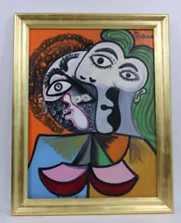Buy Gorgeous Pablo Picasso Oil On Canvas 1938 With Frame In Golden Leaf Very Nice • 550.46£
