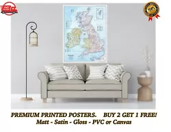 Buy Great Britain GB UK Map Large Poster Art Print Gift A0 A1 A2 A3 A4 Maxi • 31.50£