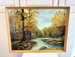 Buy Oil Painting On Board Landscape Autumn Forest River Original Signed Framed • 35£