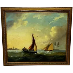Buy Marine Georgian Early 19th Century French Fishing Boat Heading Out Brisk Winds • 3,600£