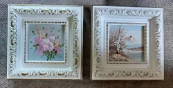 Buy 2 X Small Vintage Oil On Board Paintings. Landscape & Floral. • 10.99£