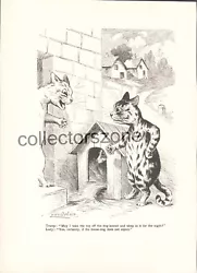 Buy Louis Wain Cats Outside The Dog Kennel Book Print Taken From 1910 Annual 9x7 In • 22£