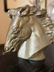 Buy Austin Sculpture. Flaming Mane Horse Head J Spratt 1978 Gold Colour Rare • 44£