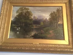 Buy Large Fine Edmund John Niemann Oil Painting “Fishing On The Thames At Windsor” • 1,200£