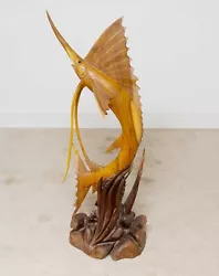 Buy Large French Hand Carved Marlin Fish Sculpture Statue • 1,250£