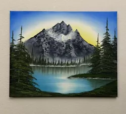 Buy Bob Ross Style Original Landscape Oil Painting “Lone Mountain“ 16x20 In • 124.03£
