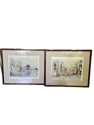 Buy David Green-Bedfordshire Artist-2 Framed Watercolor Prints- Trinity St, Houghton • 37.32£