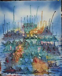Buy Fish Village Painting Double Process Batik Art Abstract Fine Quality. • 27.50£