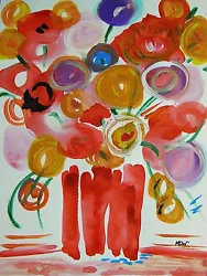 Buy Original FLOWERS  Naive Folk Outsider SELF TAUGHT Mary Carol Art MCW Primitive  • 103.68£