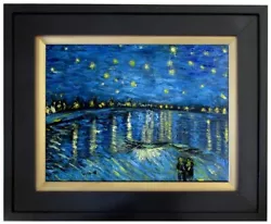 Buy Framed Van Gogh Starry Night Over The Rhone, Hand Painted Oil Painting, 12x16in • 121.51£