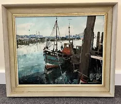 Buy Palette Knife Oil Painting Signed In Frame 61x51cm Newhaven Sussex Fishing Scene • 104.95£