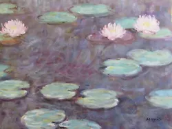 Buy Claude Monet Water Lilies Large Oil Painting Canvas Pond Flowers Reproduction • 23.95£